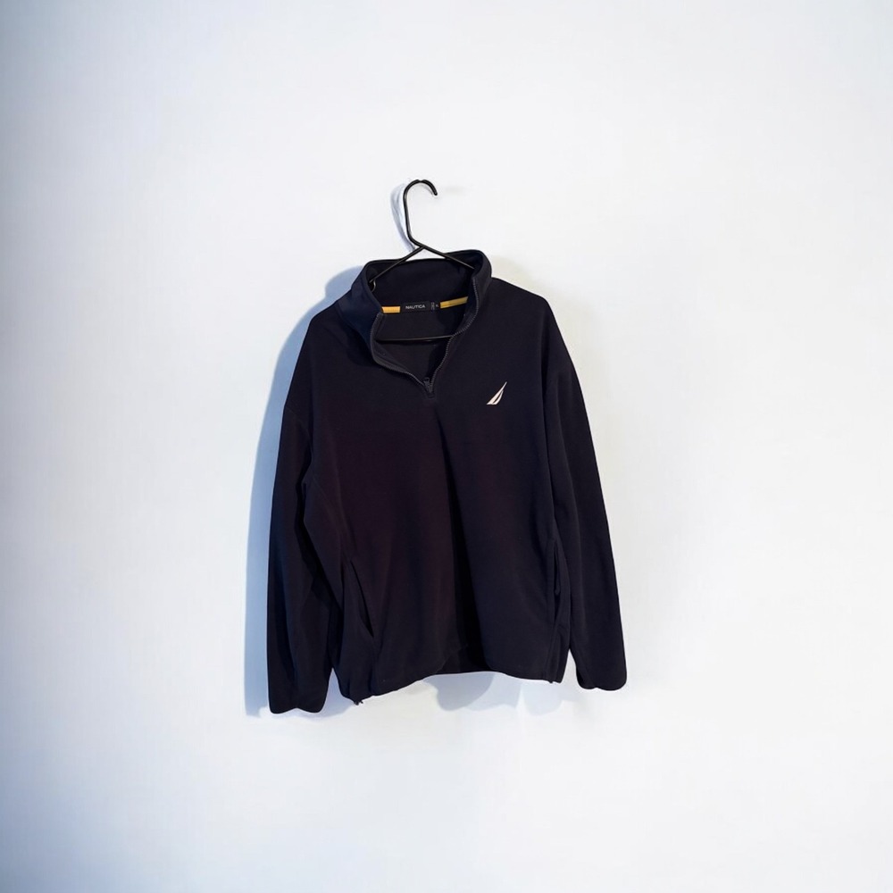 Nautica Men's XL Blue Fleece Pullover Jacket 1/4 Zip Long Sleeve Pre-owned